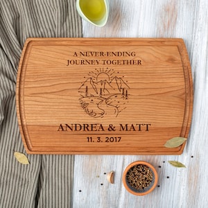 Personalized Cutting Board Mountain Gift Hiker Gift Natural Lover Gift Anniversary Wedding Housewarming Outdoor Lover Our Adventure Gift
