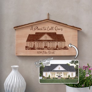 Personalized House Portrait Home Sweet Home Hanging Sign Home Drawing Our First Home Gift Sketch House Housewarming Gift For New Homeowners