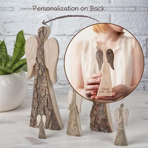 Wood Angel Figurines, Angel Decor, In Memory Gift, Christian Sympathy, Guardian Angel, Sympathy Gifts, Remembrance Gifts, Religious Gift