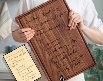 Custom Recipe Cutting Board Handwritten Recipe Gift for Grandma Gift for Her Wood Cutting Board Grandma Personalized Handwritten Gifts