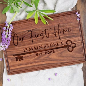Home Sweet Home Gift Personalized Housewarming Gift Cutting Board Real Estate Closing Gifts New Home First Home Buyer New Home Cutting Board
