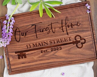Home Sweet Home Gift Personalized Housewarming Gift Cutting Board Real Estate Closing Gifts New Home First Home Buyer New Home Cutting Board