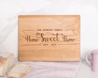 Home Sweet Home Cutting Board Personalized Housewarming Gift Closing Gift for Byer Real Estate Closing Gift Custom Cutting Board