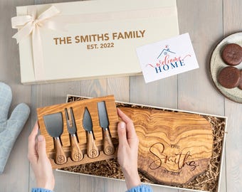 Personalized Charcuterie Gift Custom Live Edge Board Olive Wood Cheese Board 5th Anniversary Gift Engagement Custom Wedding Gift for Couple