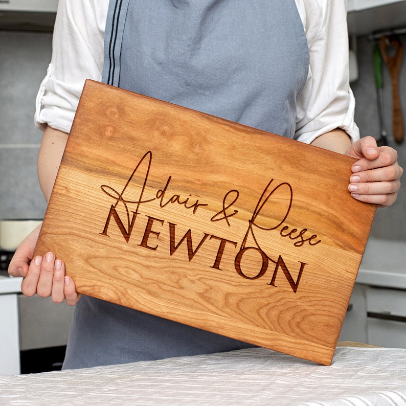 Cutting Board Personalized Custom Board Housewarming Gift for Couple Engraved Chopping Board Gift for Her Anniversary Gift for Couples image 5