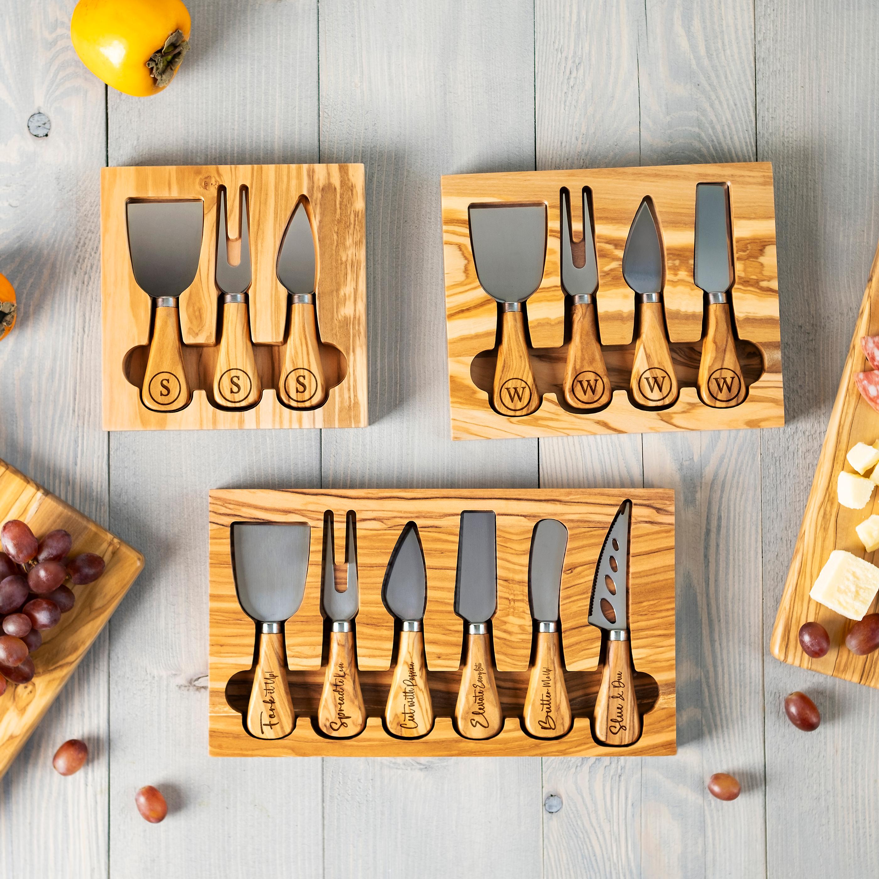 Personalized Charcuterie Cheese Knives Engraved Cheese Knife Utensil Set for Charcuterie Cheese Board Custom Wedding Gift Anniversary Gift