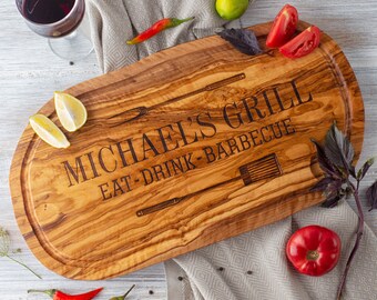 Personalized BBQ Cutting Board, Man Grill Gift Idea, Grilling Gift for Grill Master, Gift for Him, BBQ Grilling Tools, Father's Day Gift Dad