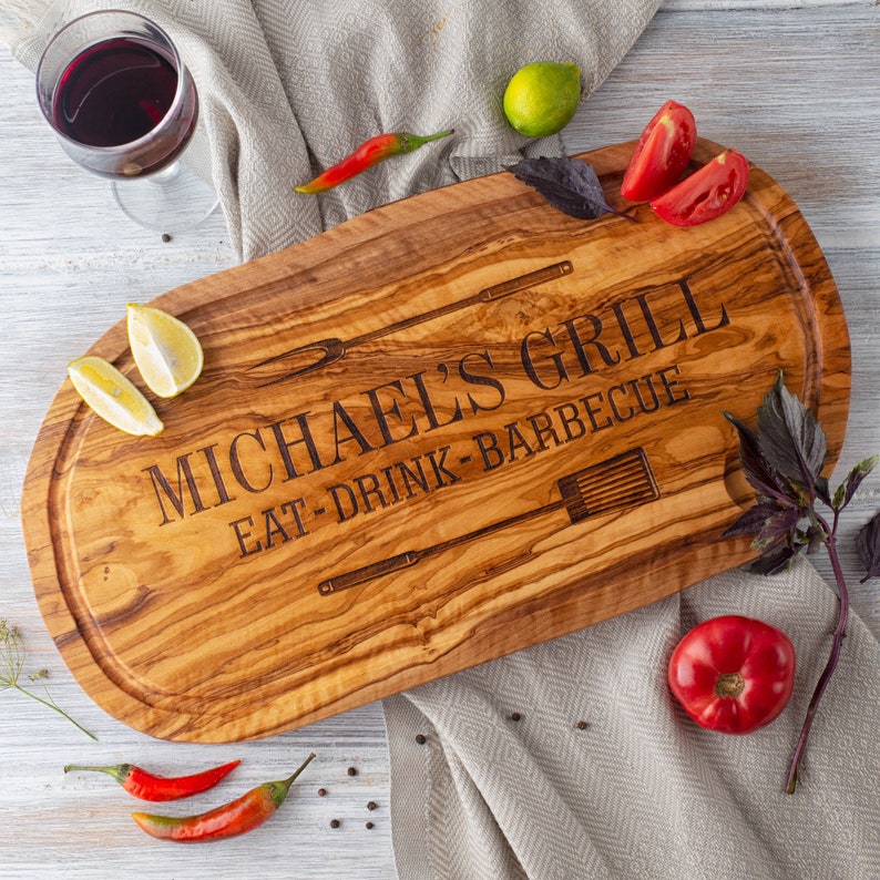 Personalized BBQ Cutting Board Man Grill Gift Idea Grilling Etsy