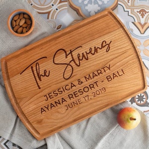 Cutting Board Personalized Custom Board Housewarming Gift for Couple Engraved Chopping Board Gift for Her Anniversary Gift for Couples image 3