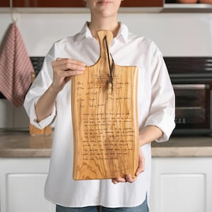 Personalized Recipe Cutting Board - Family Recipe Engraved Keepsake - Handwritten Recipe Board - Custom Gift for Grandma - Family Heirloom