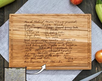Recipe Cutting Board - Recipe Keepsake - Family Recipe Engraved - Personalized Gift for Grandma -Handwritten Recipe Board Handwriting Gift