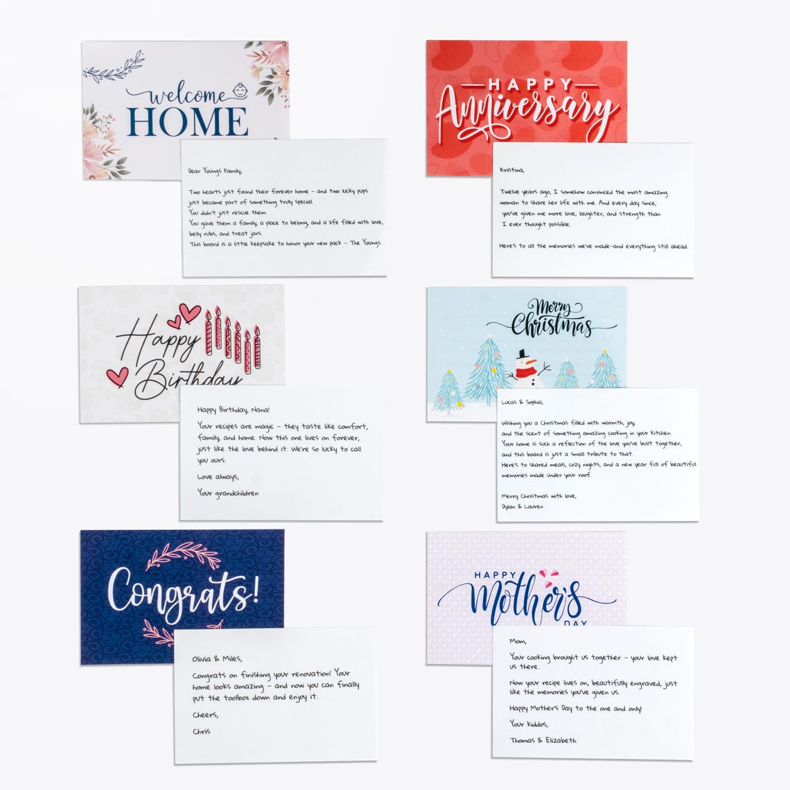 Gift Note Insert Personalized Gift Card Add-on – Custom Printed Note for Any Gift ...
