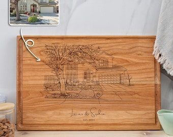 Personalized Cutting Board Realtor Closing Gift for Buyer Home Sweet Home Gift Housewarming Gift New Home Gift Our First Home Portrait