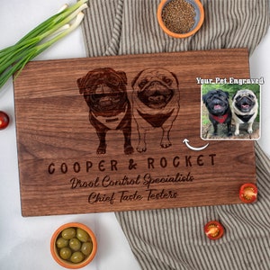 Personalized Cutting Board Custom Engraved Dog Personalized Dog Portrait Pet Lover Gift Dog Mom Gift Dog Cutting Board Pet Photo Engraved