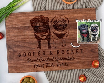 Personalized Cutting Board Custom Engraved Dog Personalized Dog Portrait Pet Lover Gift Dog Mom Gift Dog Cutting Board Pet Photo Engraved