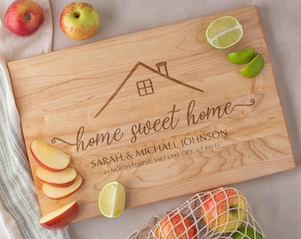 Housewarming Gift Cutting Board Personalized Closing Gift Realtor Gift Our First Home Gift Real Estate Agent Cutting Board Realtors
