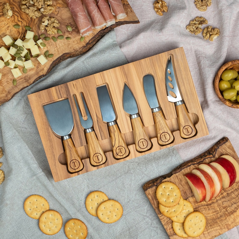 Personalized Charcuterie Cheese Knives Engraved Cheese Knife Utensil Set for Charcuterie Cheese Board Custom Wedding Gift Anniversary Gift image 3