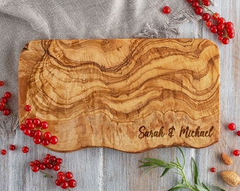 Custom Charcuterie Board Personalized Wedding Gift Rustic Gift Wood Anniversary Present for Couple Anniversary Engagement Live Edge Board