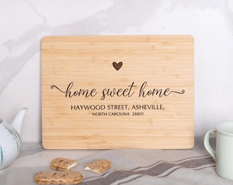 Personalized Cutting Board Real Estate Closing Gifts New Home Housewarming Gift Home Sweet Home First Home Buyer New Home Cutting Board
