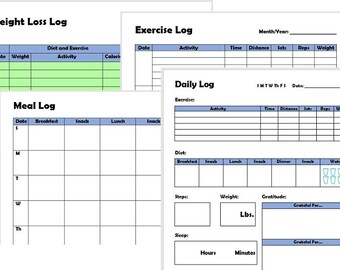 exercise log etsy