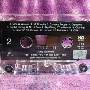 ジェリー・サインフェルド「I'm Telling You For the Last Time」カセットテープ、スタンドアップ・コメディ・スペシャル 1998 画像 6