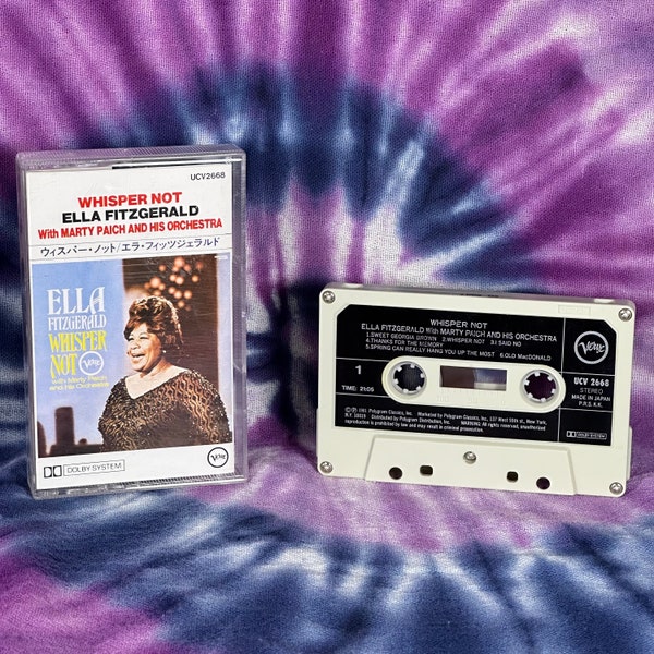 Ella Fitzgerald Whisper Not Japanese Import Cassette Tape, w/ Marty Paich & his Orchestra, Verve Records
