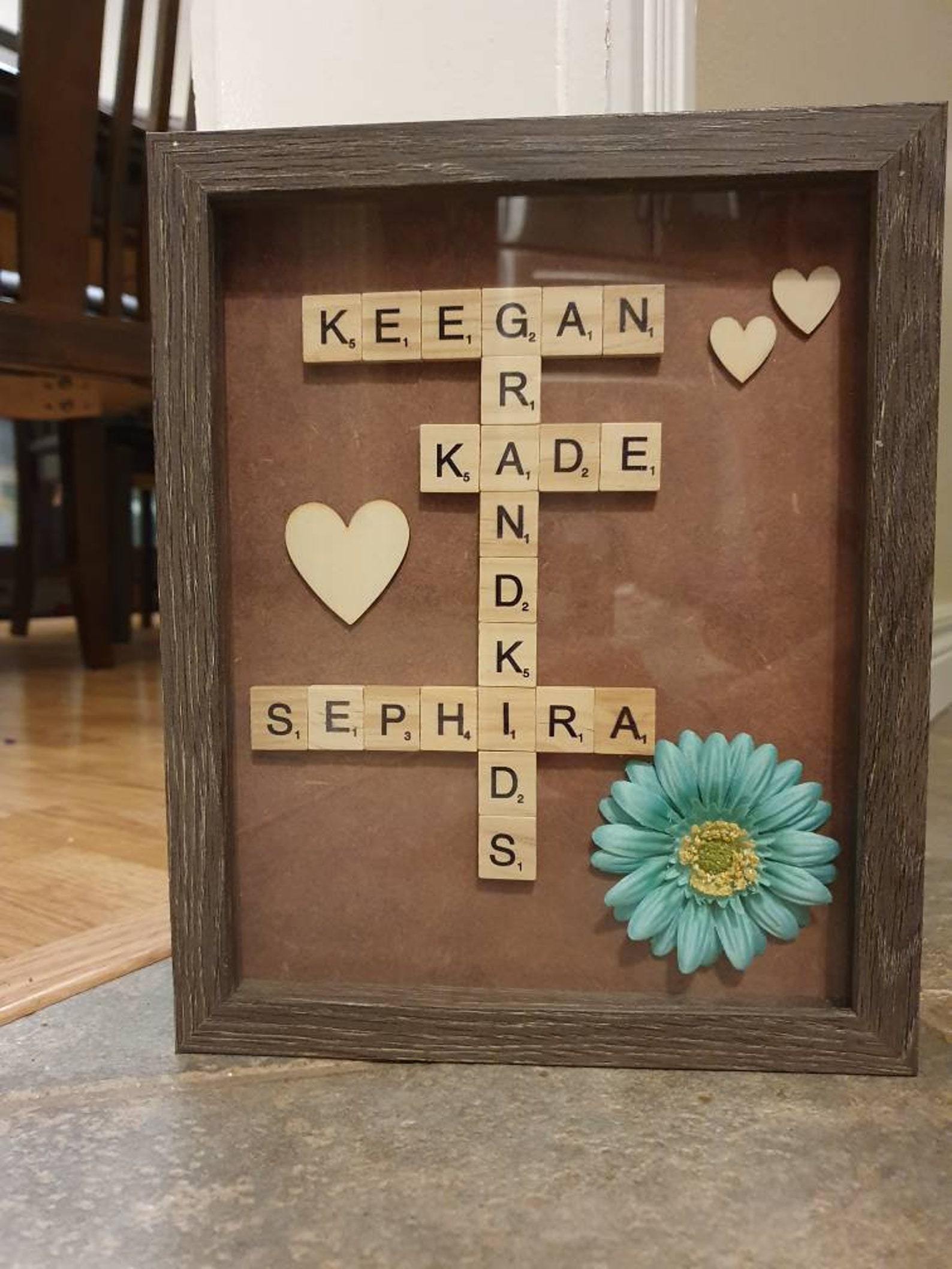 Personalized Scrabble Frame Scrabble Shadowbox Personalized Etsy