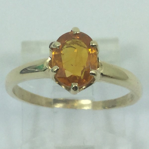 10k Yellow Gold Oval Cut Yellow Sapphire Ring