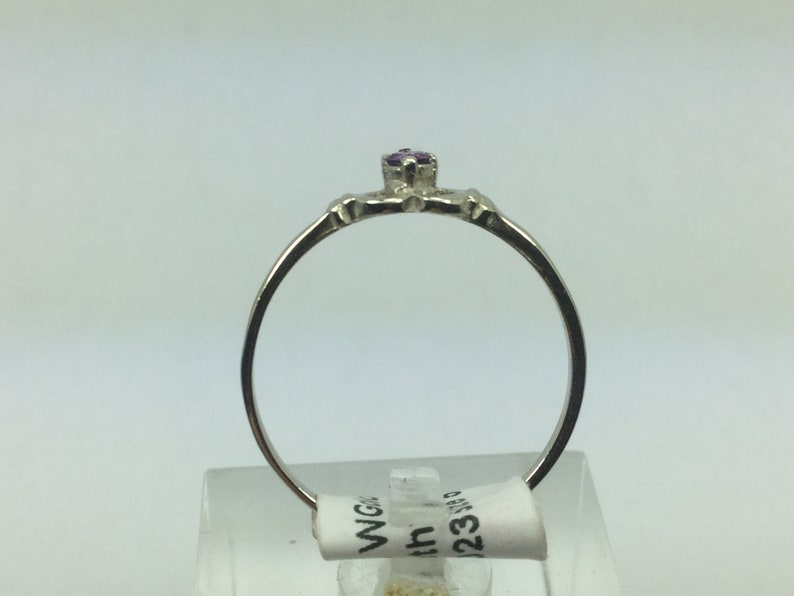 Stone of Spirituality and Contentment Stunning 10k White Gold Amethyst Heart Ring