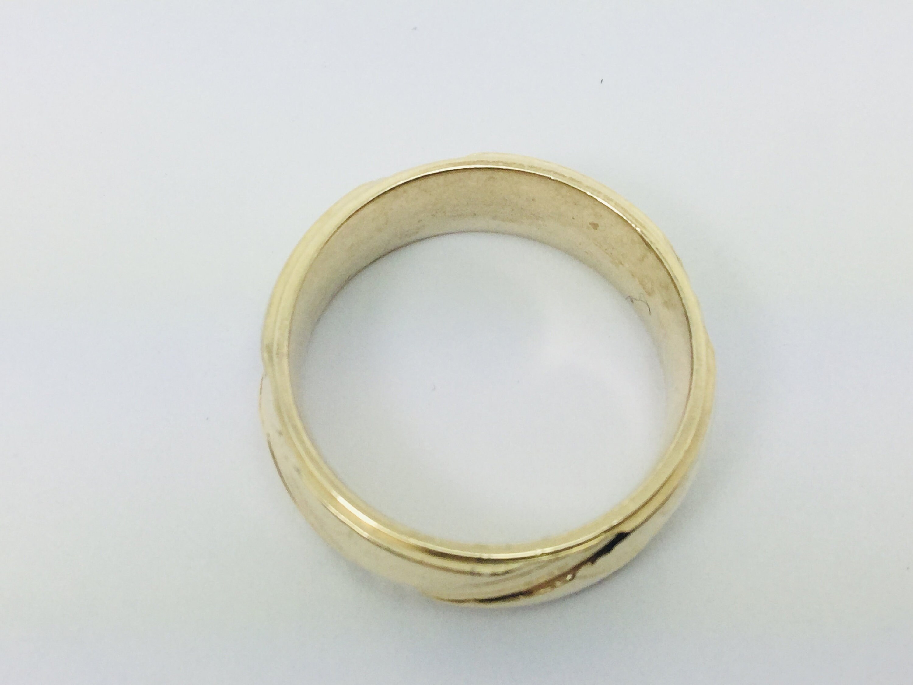 10k Yellow Gold Geometric Lines Pattern Band Ring - Etsy