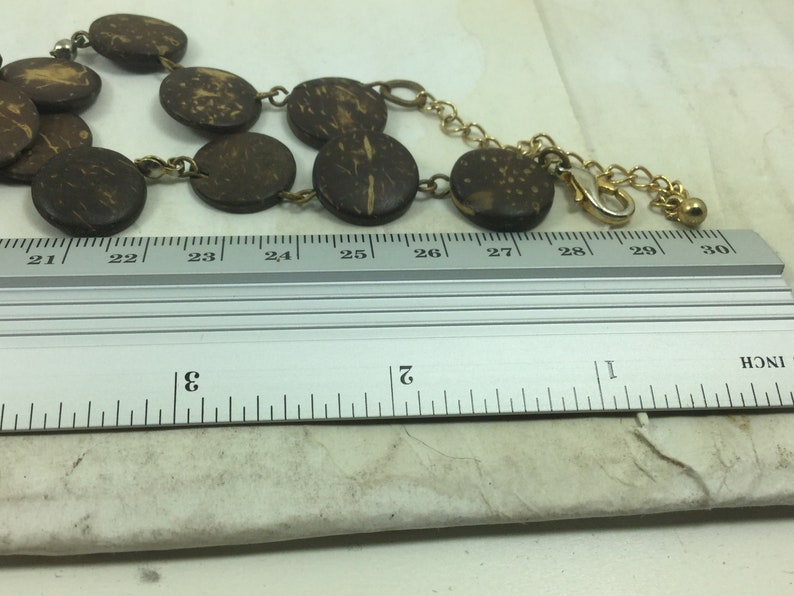 Unique Wooden Disc Necklace With Genuine Gemstone Tiger Eye Necklace Gold Plated