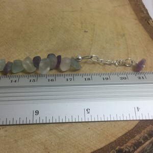 Adjustable Sterling Silver Genuine Gemstone Bracelet With Fluorite Stone Of Discernment & Aptitude image 5