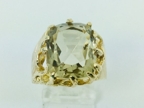 10k Yellow Gold Cushion Cut Topaz November Birthst