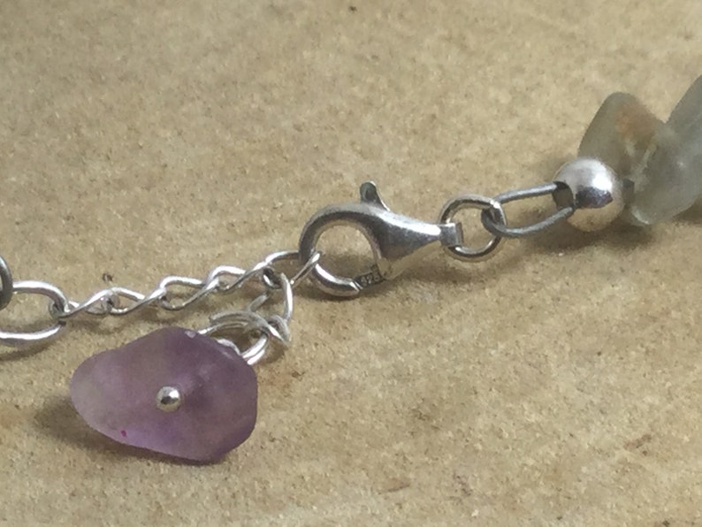 Adjustable Sterling Silver Genuine Gemstone Bracelet With Fluorite Stone Of Discernment & Aptitude image 3