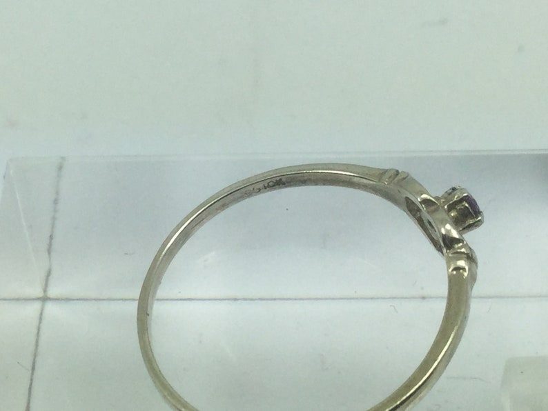 Stone of Spirituality and Contentment Stunning 10k White Gold Amethyst Heart Ring