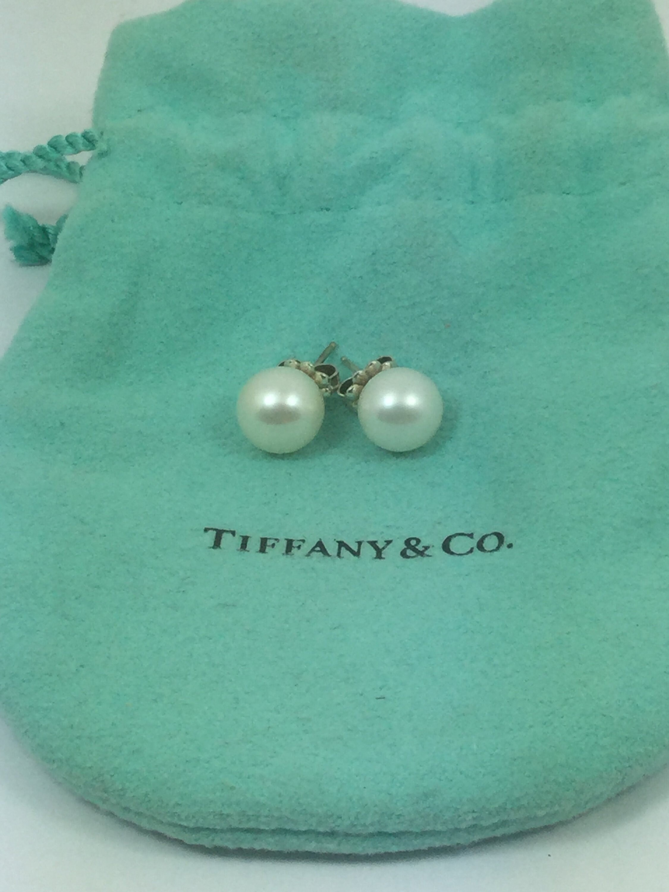 Tiffany And Co Silver And Pearl Earrings Etsy