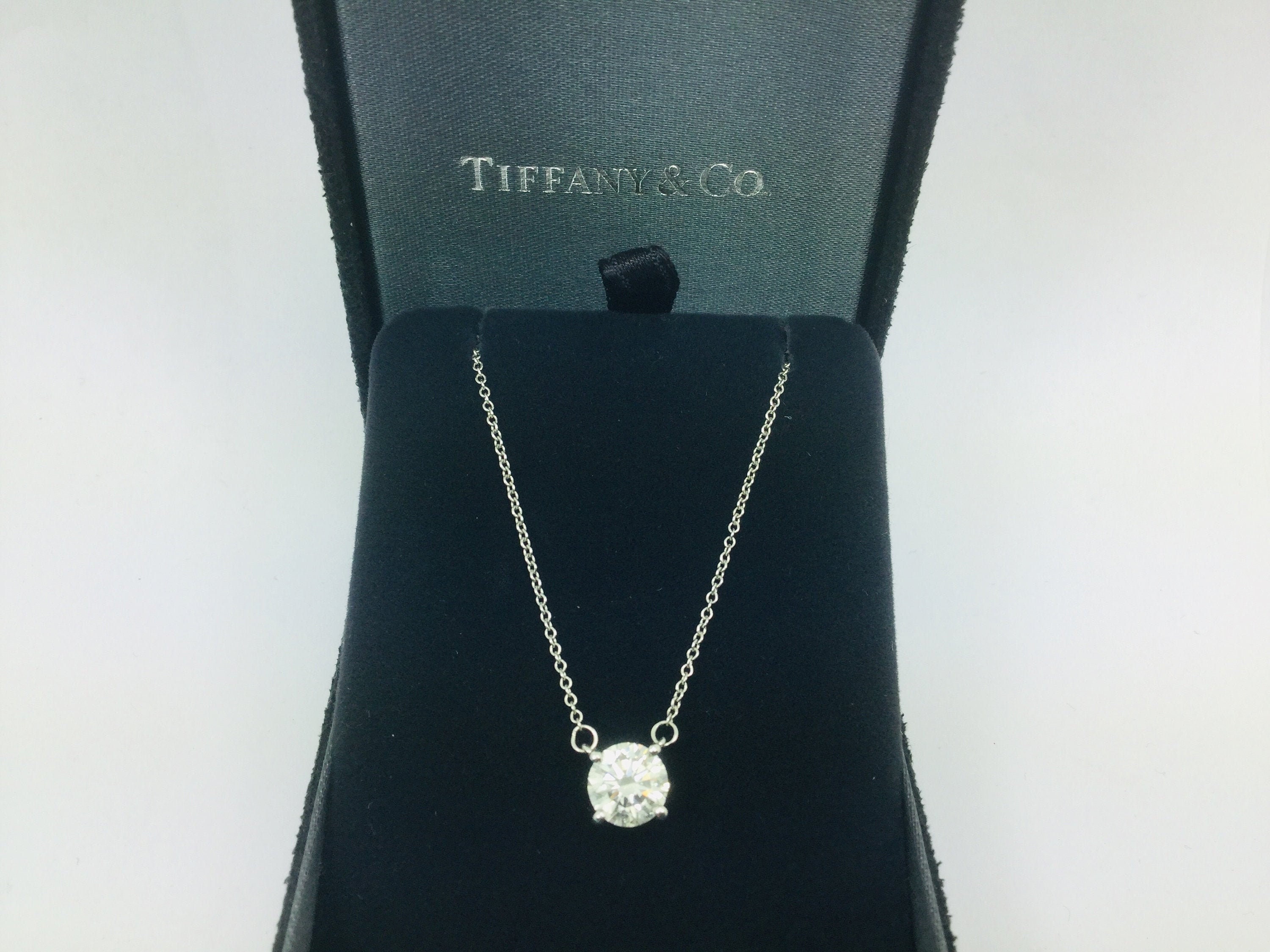 Tiffany diamond hot sale solitaire pendant