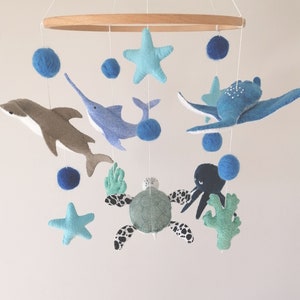 Ocean Baby Mobile, Felt Nautical Mobile,Baby shower gift,Sea Animals Cot Mobile,Baby Shower Gift Decor,New parents gift