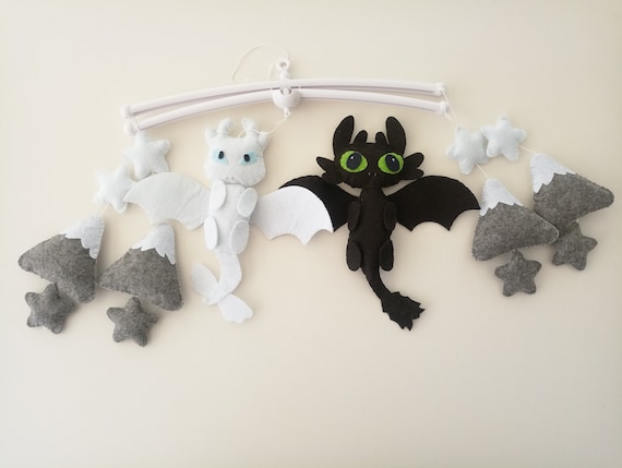 How To Train Your Dragon Felt Baby Mobile Light And Night Etsy