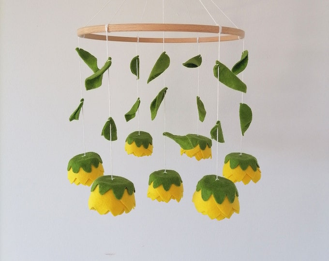 Flower Baby Mobile Sunflower Mobile Felt Flower Mobile Etsy Israel