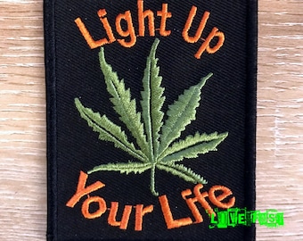 MARIHUANA LEAF POT Leaf Patch geborduurd vintage hippie vanner bikervest