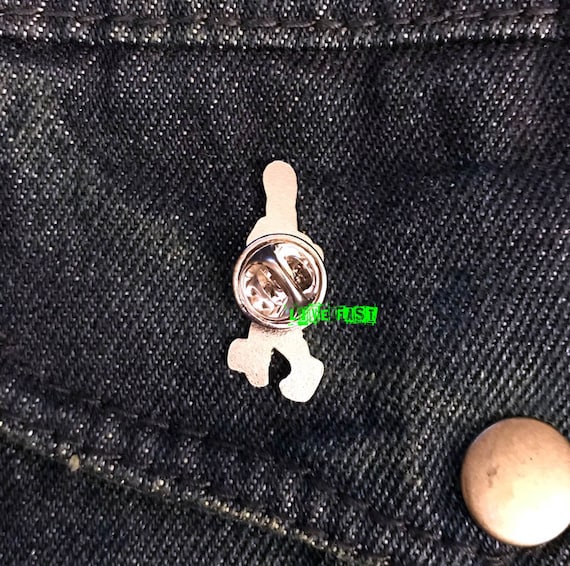 MIDDLE FINGER PIN lapel pins biker jacket vest hat pi… Gem