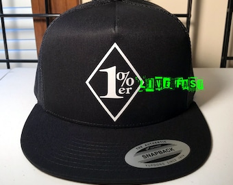1%ER ONE PERCENTER Hat Trucker Hat diamond outlaw biker motorcycle rider rebel