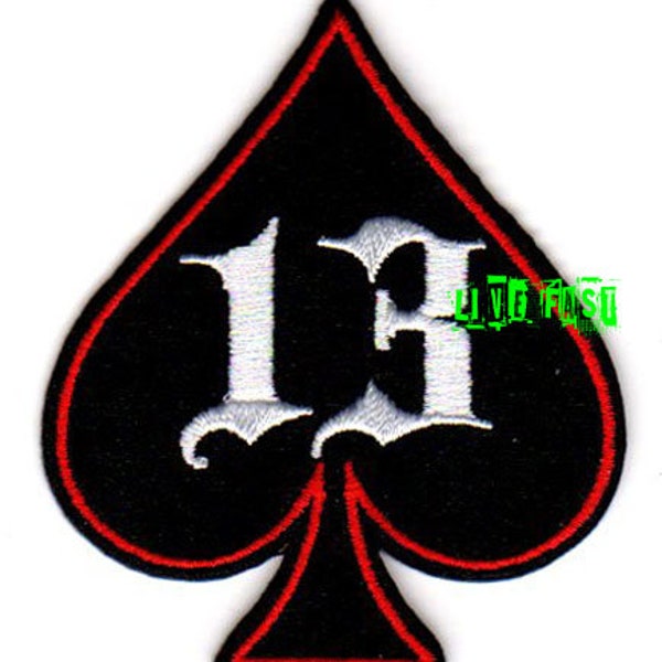 LUCKY 13 SPADE Biker Patch rockabilly psychobilly motorcycle biker hot rod car patch