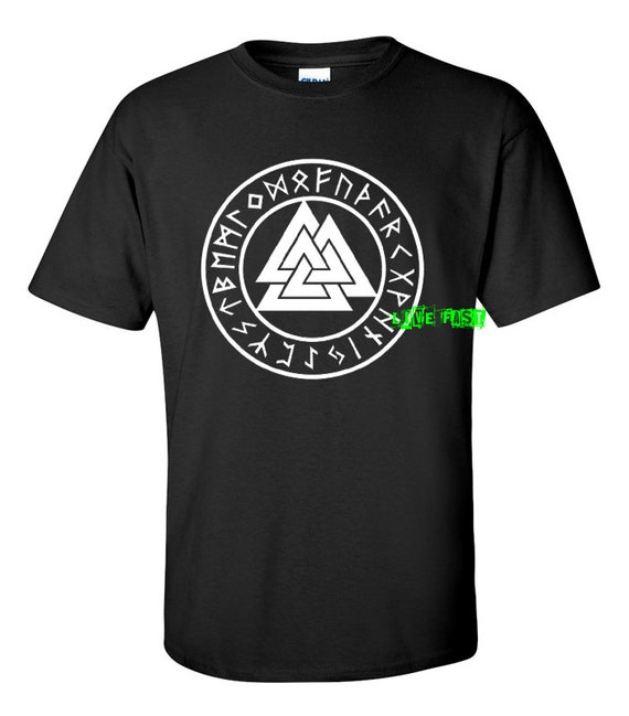 Valknut Symbol T-Shirt Viking Norse Occult Wicca Graphic Tee Valknut Symbol T-Shirt Viking Norse Occult Wicca Graphic Tee