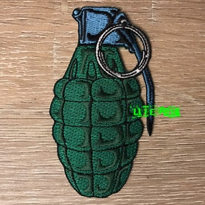 HANDGRANATE PATCH Biker Granate Militär Geschichte Vietnam Krieg Vet