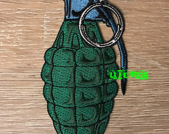 HAND GRENADE PATCH biker grenade military history vietnam war vet grunt infantry