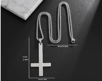 INVERTED CROSS PENDANT Necklace Stainless Steel satan 666 black metal death metal occult