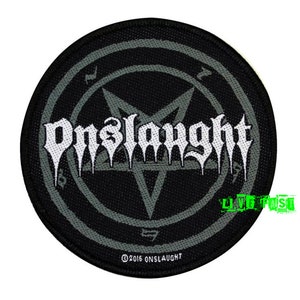 ONSLAUGHT PENTAGRAM PATCH Woven onslaught band patch thrash metal speed metal