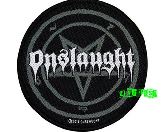 ONSLAUGHT Pentagram Logo Patch - Licensed Woven Band Patch